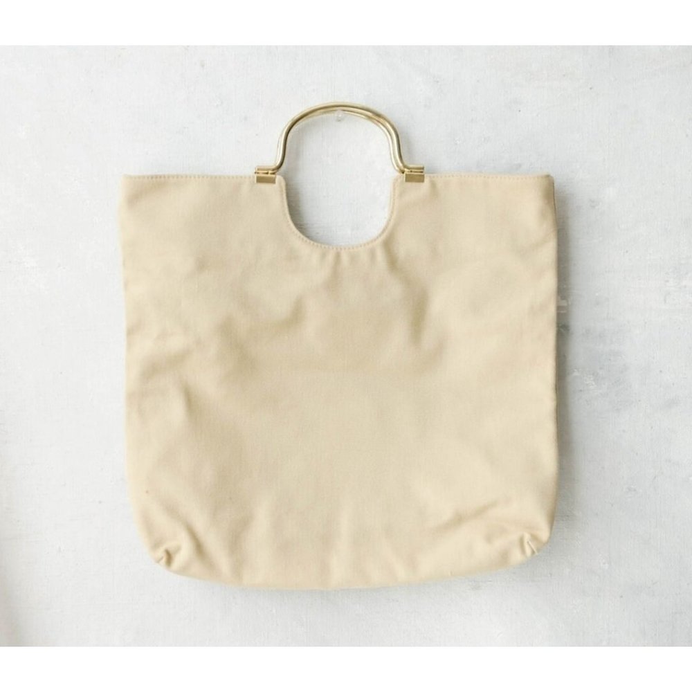 Vintage Cabrelli Canvas Brass HandBag Cream colored Linen Canada
